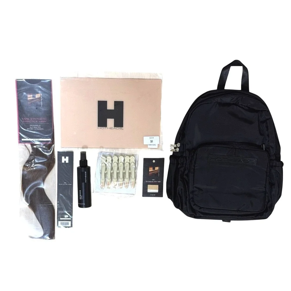 Hotheads Tape In Hair Extension Starter‎ Kit Backpack & Supplies HHK008 NEW